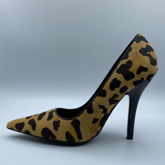 Aldo faux Fur Animal Print Heels - Picture 4 of 8
